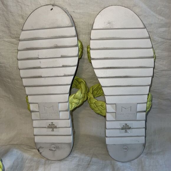 MARC FISHER LTD Jaimee Lime Green Braid Strappy Sandal - Picture 8 of 10